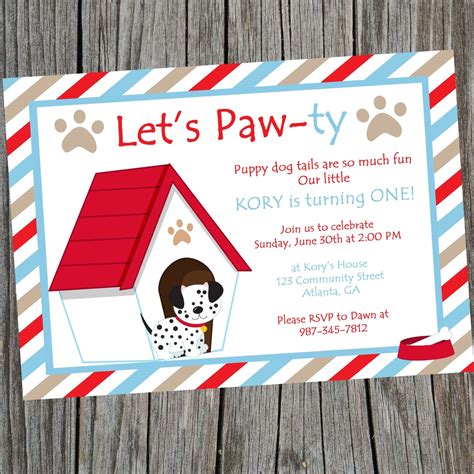 puppy party invitation|puppy party invitation template free.